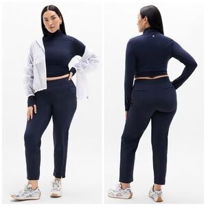 NWT Athleta Brooklyn Mid Rise Ankle Pants in Navy Blue